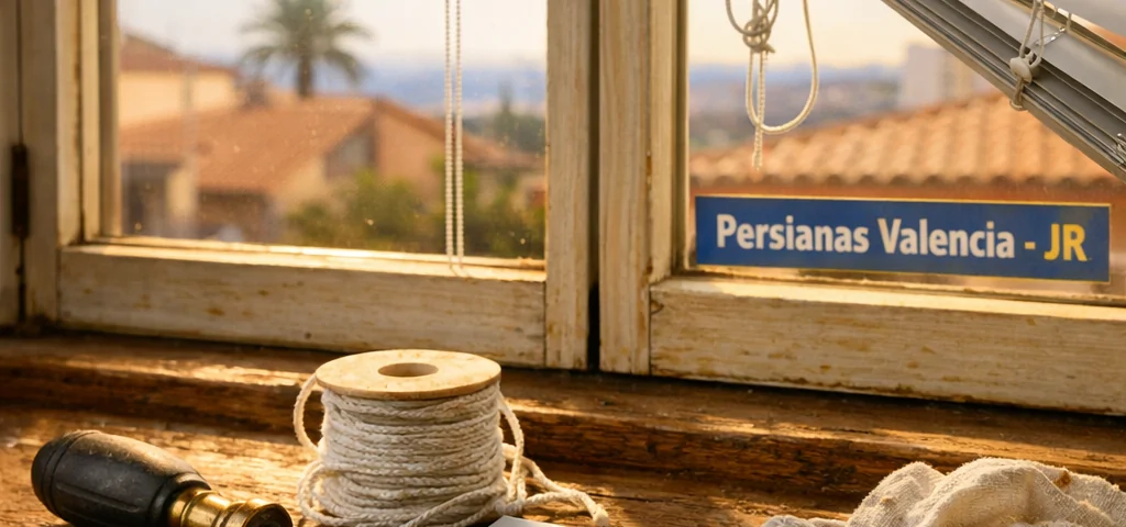Interior soleado en Valencia con herramientas de reparación de persianas; ¿Cual servicio de reparacion de persianas es mas eficaz en Valencia?