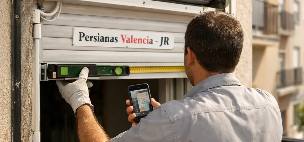 Que factores considerar al motorizacion de persianas en Valencia: técnico revisa persiana motorizada