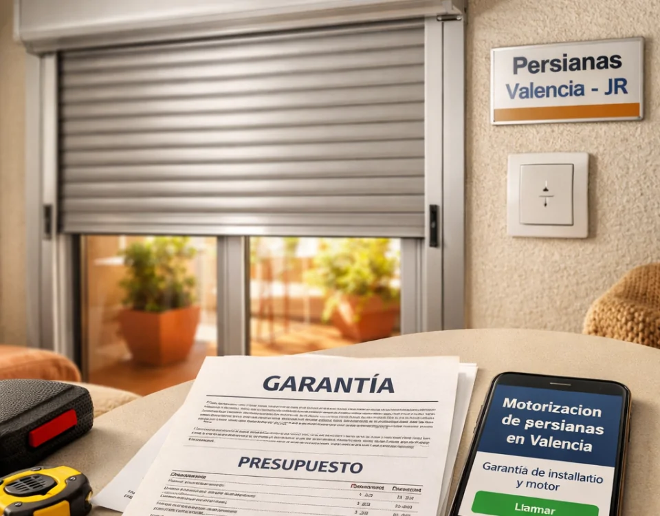 Persiana motorizada instalada en Valencia, garantía y presupuesto sobre mesa; móvil: Donde contratar motorizacion de persianas con garantia en Valencia