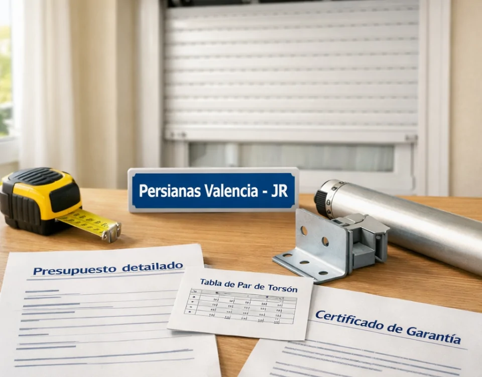 Presupuesto y documentos de garantu00eda junto a motor de persiana; Como elegir el mejor servicio de motorizacion de persianas en Valencia